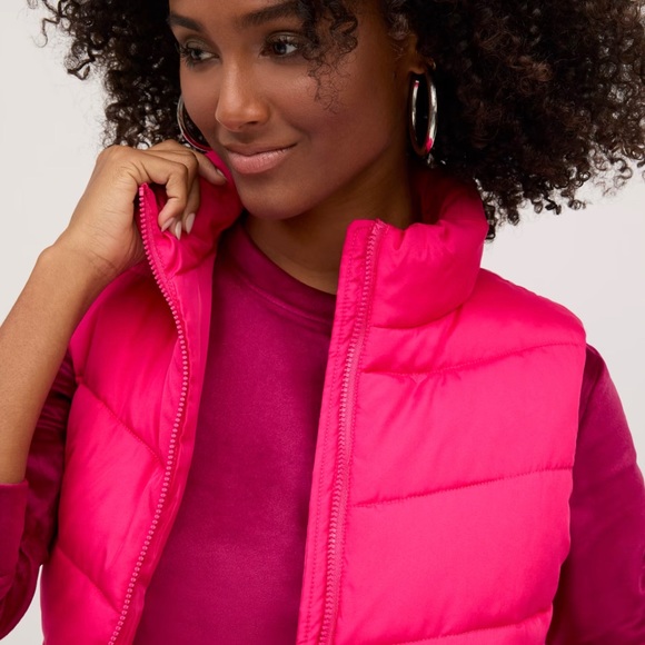 💘 BE INSPIRED • Pink Lightweight Packable Down Puffer Vest • Size Small - Picture 1 of 8